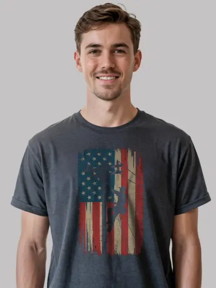 patriotic lineman t-shirt