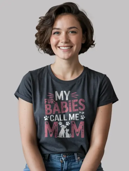 Adorable Pet Mom T Shirt – My Fur Babies Call Me Mom Tee - Image 6