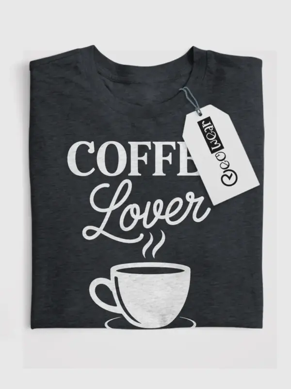 Dark Heather affordable coffee lover tee with Better Coffee! LESS Bucks! design lifestyle image