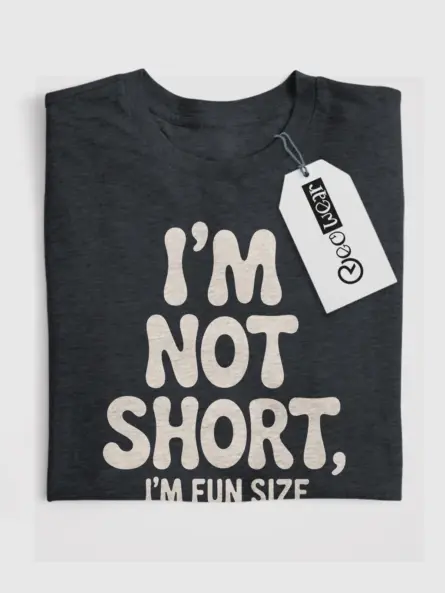 Dark Heather Shirt petite humor design, fun size t-shirt for short women,