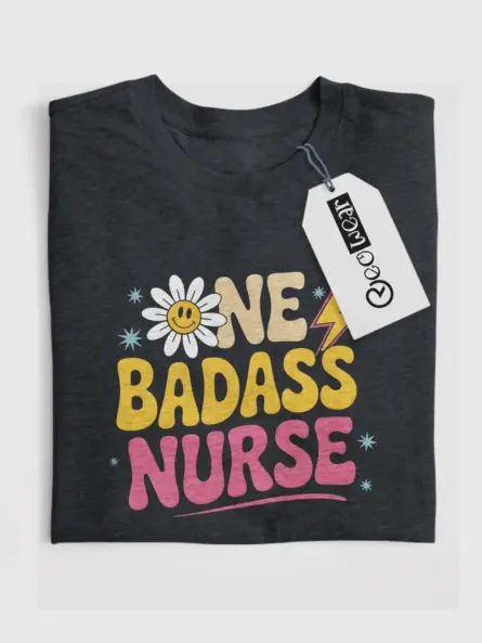 dark-heather-front-underestimate-me-retro-one-badass-nurse-tee-front-view