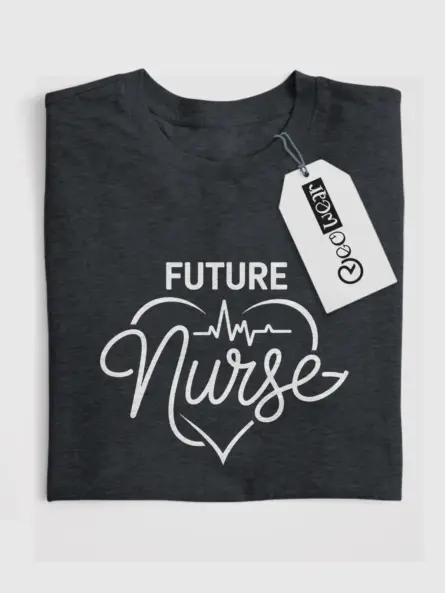 dark heather future nurse shirt front view minimalist nurse tee