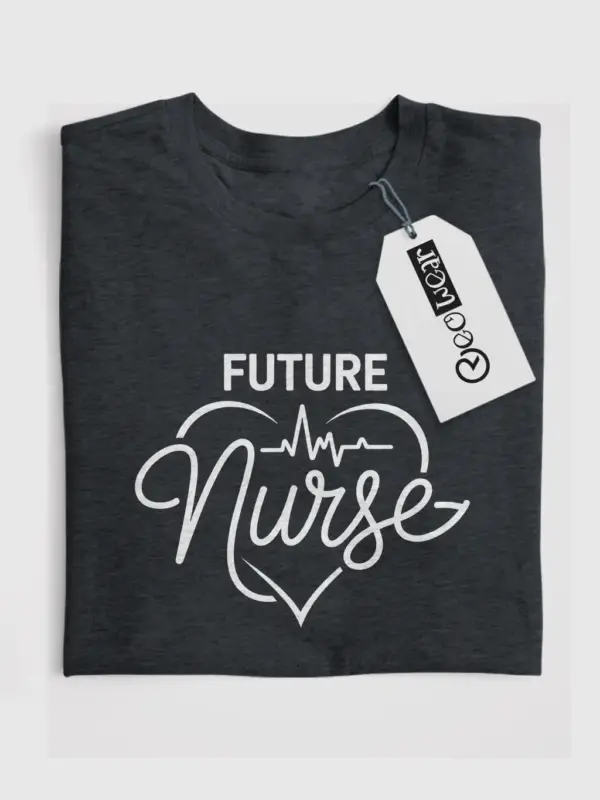 dark heather future nurse shirt front view minimalist nurse tee