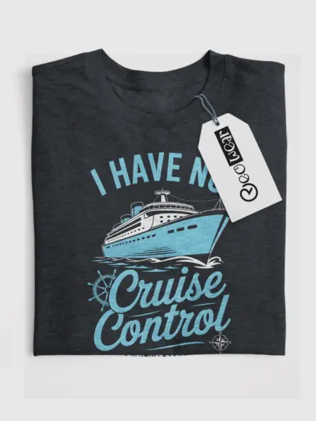 Dark Heather Shirt worn during cruise, cruise couple t-shirt, lifestyle photo