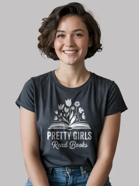 Pretty Girls Read Books T-Shirt – Feminine & Bold - Image 5