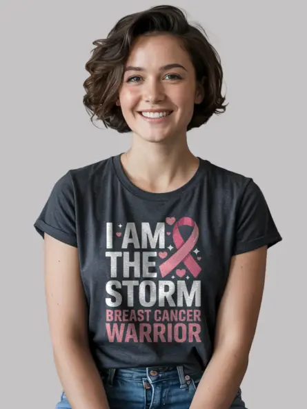 Bold Breast Cancer Warrior Shirt – I Am the Storm Statement Tee - Image 5