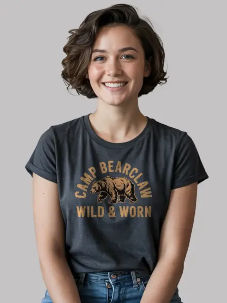 bear camping t shirt