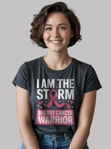 Empowering Breast Cancer Warrior Shirt – I Am The Storm Tee for Survivors - Image 5