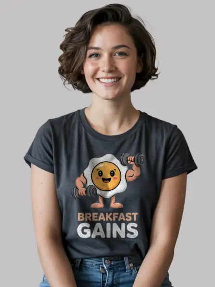 Funny Breakfast Gym Shirt – Protein-Powered Tee for Fitness Fans - Image 6