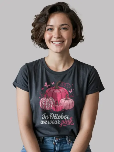Chic In October We Wear Pink T-Shirt – Breast Cancer Awareness Top - Image 5