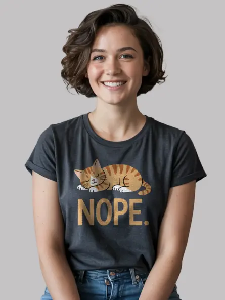 Not Today Cat Shirt – Funny Lazy Orange Tabby Graphic Tee - Image 6