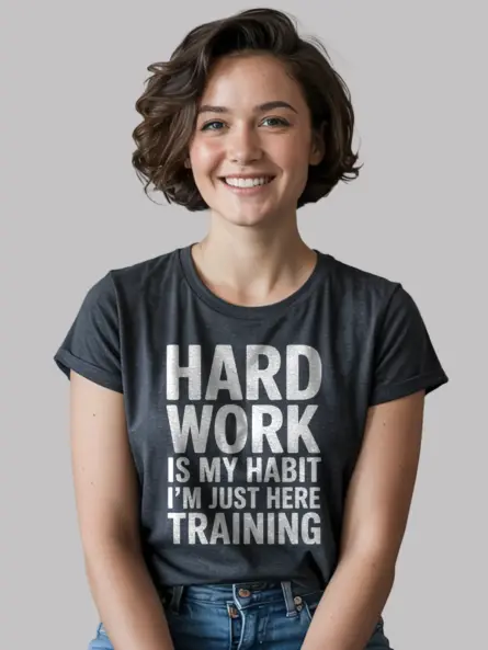 Power-Driven Training Motivation T-Shirt – Hard Work Is My Habit Gym Tee - Image 6