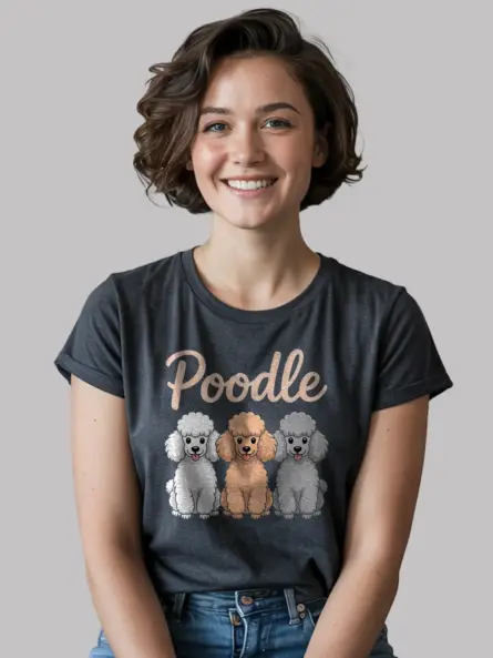 Cartoon Poodle T Shirt – Adorable Pastel Dog Lover Tee - Image 5