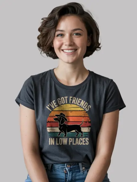 Dachshund Cowboy Shirt – Retro Sunset Western Dog Tee - Image 6