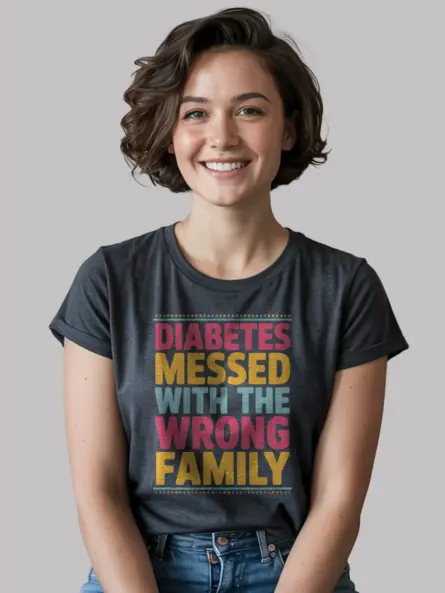 Diabetes Family Shirt – Bold Messed With The Wrong Family Awareness Tee - Image 6