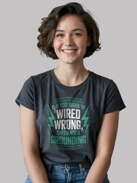 Electrician Pun T-Shirt – Wired Wrong Grounding Joke Gift for Coders - Image 5