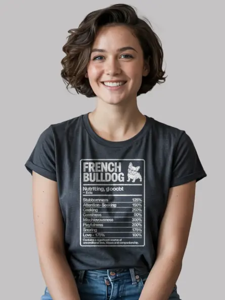 French Bulldog Nutrition Facts Shirt – Hilarious Dog Lover Tee - Image 6
