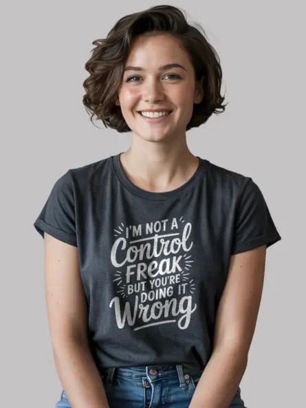 Dark Heather Shirt I'm Not a Control Freak Funny T-Shirt