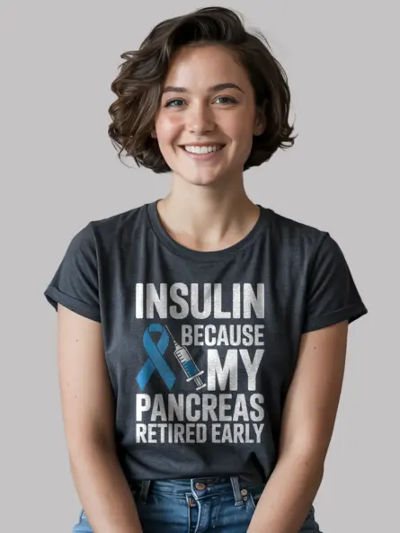 Funny Diabetes T Shirt – Bold Pancreas Retired Early Tee - Image 6