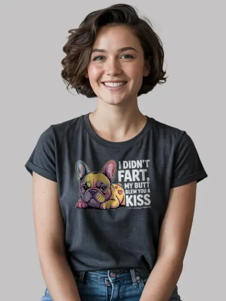 Funny French Bulldog Fart Shirt – Bold Rainbow Dog Humor Tee - Image 5