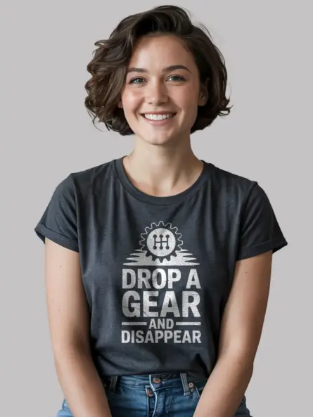 Gear Shift Car Enthusiast T-Shirt – Drop a Gear and Disappear - Image 6