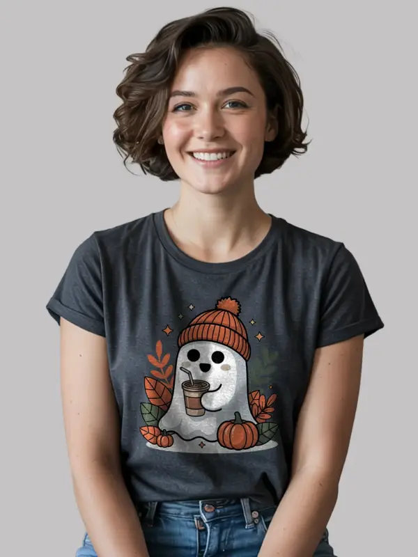 ghost iced coffee shirt