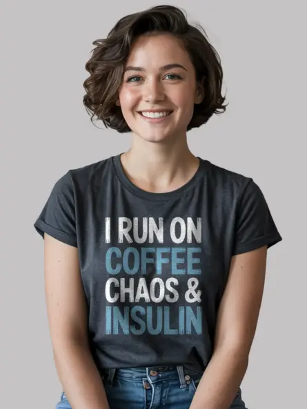 I Run on Coffee and Insulin Shirt – Funny Diabetes Awareness Graphic Tee - Image 9