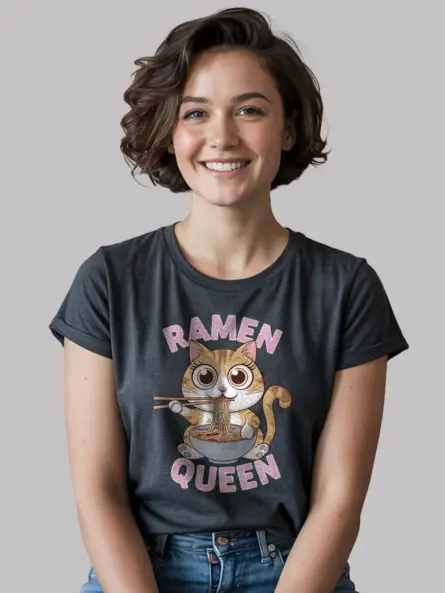 Kawaii Ramen Cat T-Shirt for Ramen & Anime Lovers - Image 3