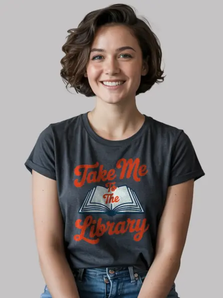 Retro Library Lover Shirt – Take Me to the Library Minimalist Tee - Image 6