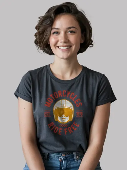 Ride Free T-Shirt – Vintage Motorcycle Helmet Graphic Tee - Image 6