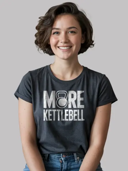 Vintage Kettlebell T-Shirt – Distressed Retro Gym Design - Image 3