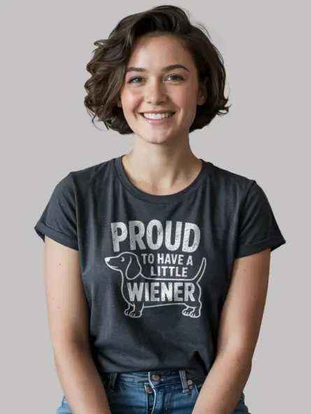 Vintage Wiener Dog Shirt – Proud to Have a Little Wiener Tee - Image 6