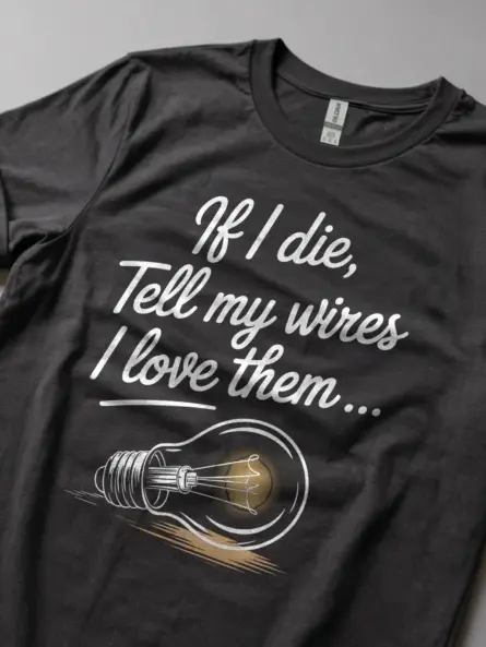 Funny Electrician T Shirt With Lightbulb Quote - Image 5