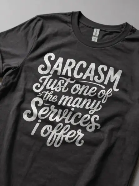 dark heather sarcasm just one of the many shirt witty quote tee