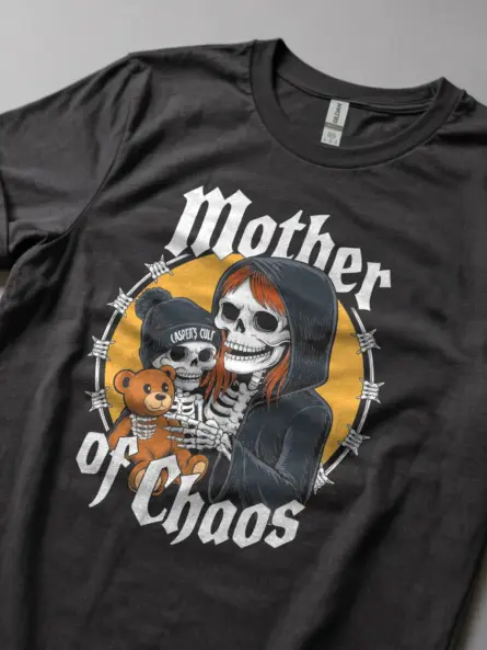 Mother of Chaos Gothic Mom Skeleton T-Shirt - Image 11