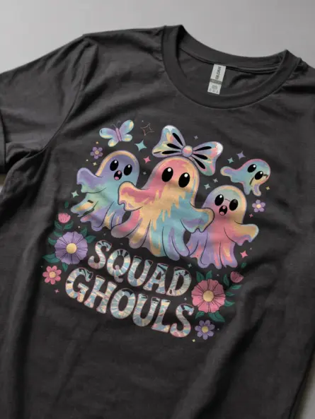 Dark Heather lifestyle – group halloween outfit squad ghouls halloween shirt