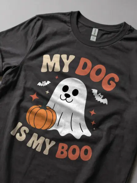 My Dog Is My Boo Halloween Ghost Dog T-Shirt - Image 5