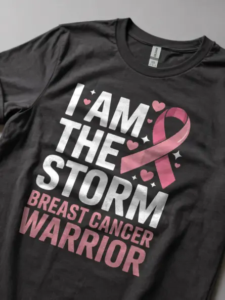 Bold Breast Cancer Warrior Shirt – I Am the Storm Statement Tee - Image 6