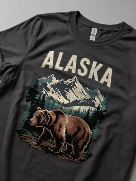 Alaska Grizzly Bear T-Shirt for Wilderness Adventure - Image 5