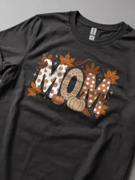 Autumn Mom Shirt – Cozy Fall T-Shirt with Pumpkin and Leopard Print - Image 5