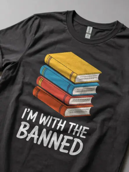 Bold Banned Books Shirt – Vintage Reader Humor Tee for Book Lovers - Image 5