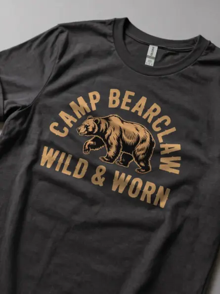 Rustic Bear Camping T Shirt – Vintage Outdoor Adventure Tee - Image 5