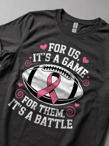 Bold Breast Cancer Football Shirt – Game Day Awareness Tee - Image 6