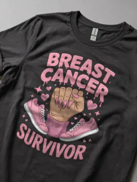 Bold Breast Cancer Survivor Shirt – Empowering Pink Ribbon Graphic Tee - Image 6