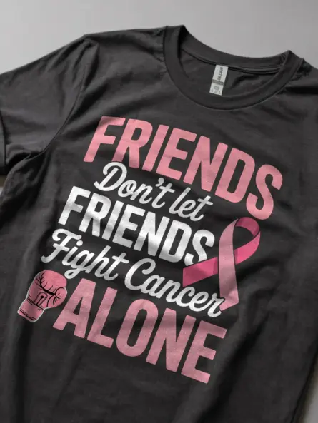 Powerful Breast Cancer Team Shirt – Friends Fight Together Tee - Image 6