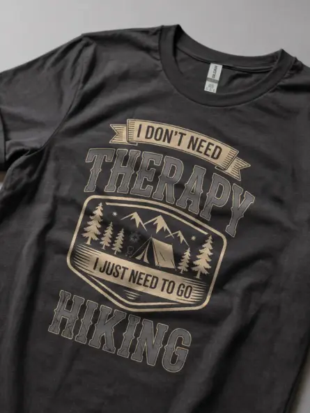 Vintage Camping Therapy Shirt – Funny Outdoors Hiking Tee - Image 5