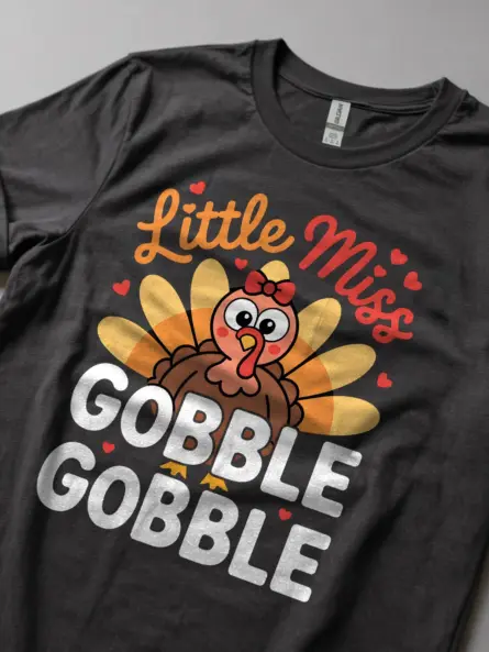 Little Miss Gobble Gobble Shirt – Adorable Thanksgiving Tee for Girls - Image 5