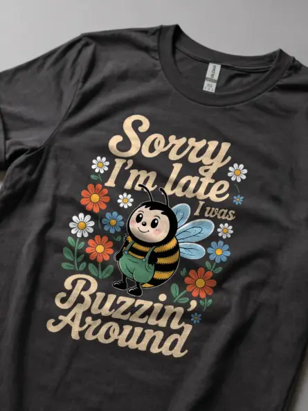 Cute Bee Retro T-Shirt for Women – Buzzin’ Around Design - Image 5
