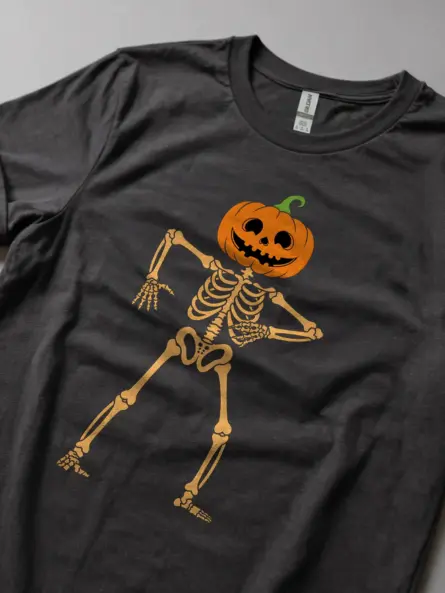 Epic Dancing Pumpkin Skeleton Shirt for Halloween - Image 2