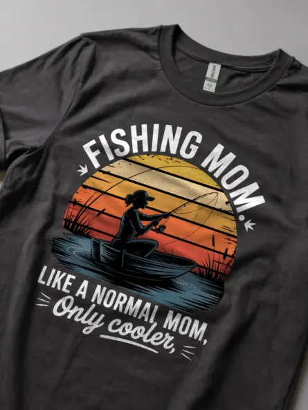 Fishing Mom Shirt – Cool Retro Graphic Tee for Outdoor Moms - Image 6